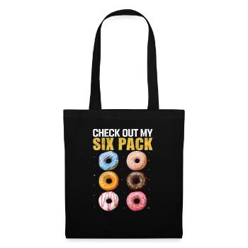 Check Out My Six Pack Donuts - Stoffbeutel - Schwarz - Vorne