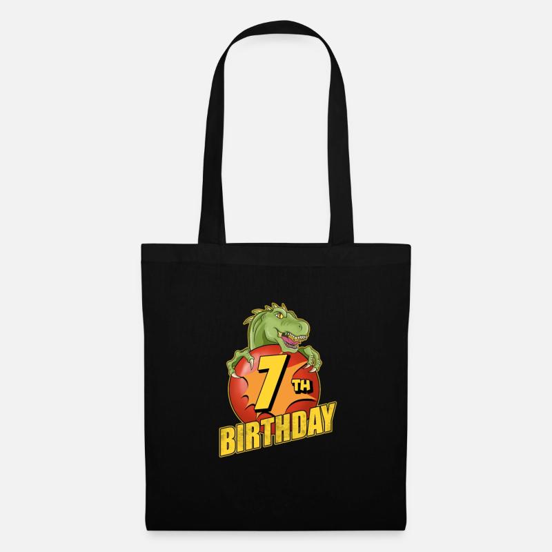 7. Geburtstag - Stoffbeutel - Schwarz