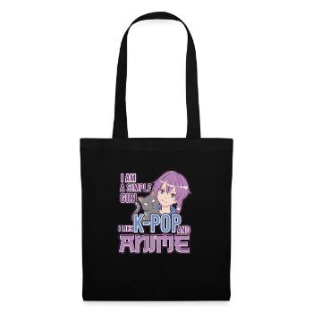 Je suis une fille simple J’aime la K-Pop et l’Anime - Sac en tissu - noir - Devant