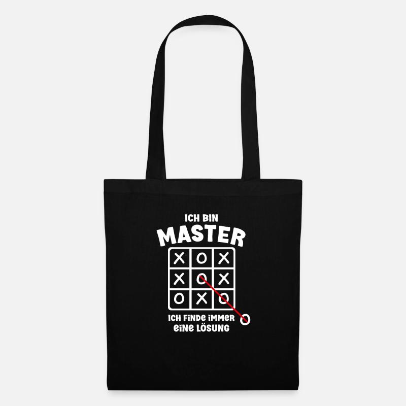 Ich bin Master Spruch Geschenk Uni Abschluss - Stoffbeutel - Schwarz