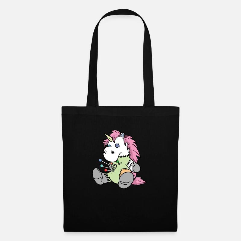 Pastel Goth Voodoo Einhorn Kawaii - Stoffbeutel - Schwarz