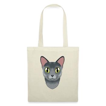 Cat Lover I Cat Face I Chat bleu russe - Sac en tissu - nature - Devant