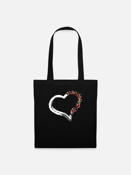 Cheer Cheerleading Heart - Stoffbeutel - Schwarz