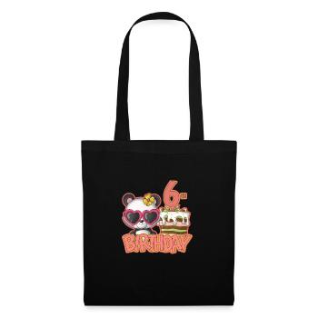 Anniversaire 6 - Sac en tissu - noir - Devant