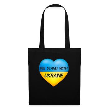 Nous sommes avec Ukraine Heart - Drapeau de l’Ukraine - Sac en tissu - noir - Devant