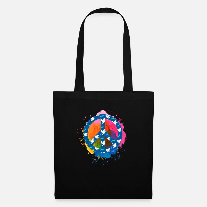 Make Peace not War - Peace Sign - Peace - Tote Bag - black