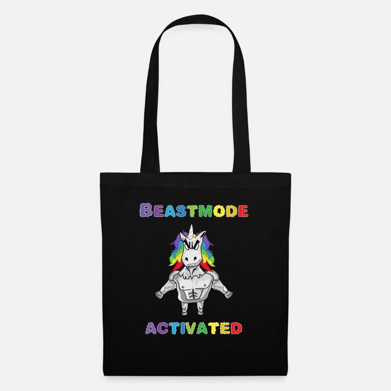Einhorn Bodybuilder Beastmode Gym - Stoffbeutel - Schwarz