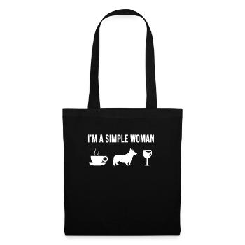 Chien Pembroke Welsh Corgi Animal De Compagnie - Sac en tissu - noir - Devant