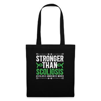 Plus fort que la scoliose Chirurgie du dos de fusion vertébrale - Sac en tissu - noir - Devant
