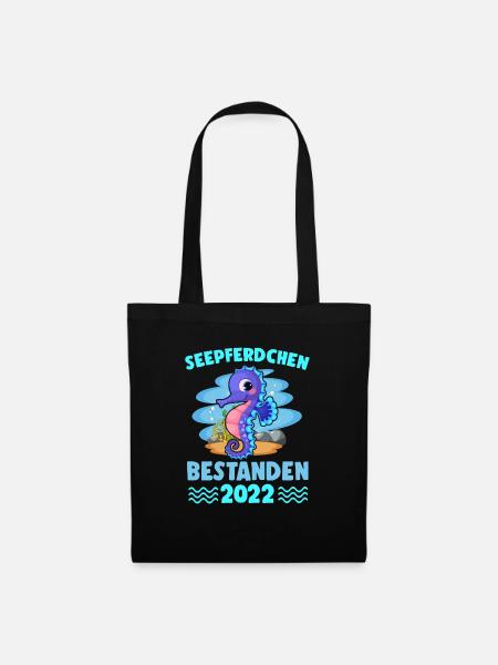 Seepferdchen Bestanden 2022 Schwimmabzeichen - Stoffbeutel - Schwarz