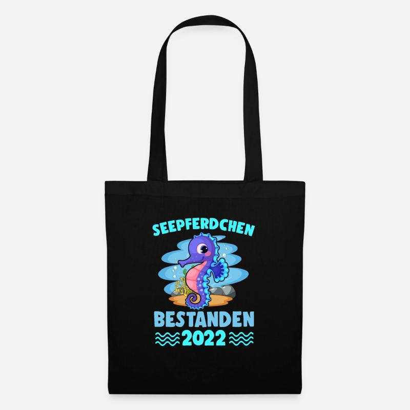 Seepferdchen Bestanden 2022 Schwimmabzeichen - Stoffbeutel - Schwarz