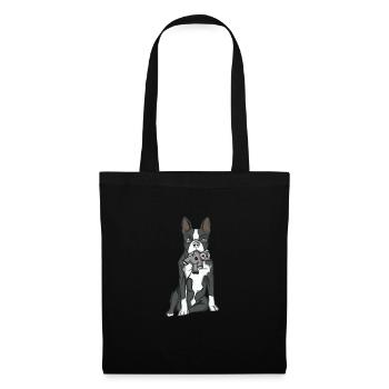 Boston Terrier - Sac en tissu - noir - Devant