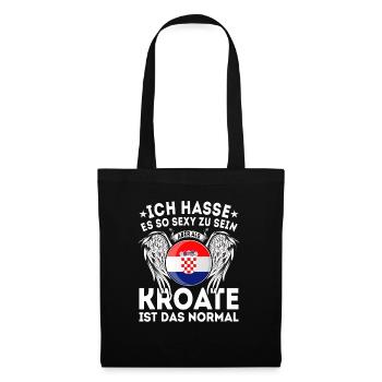 Kroatien kroatische Flagge - Stoffbeutel - Schwarz - Vorne