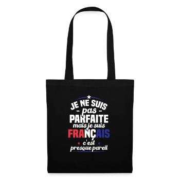 Je ne suis pas parfait mais je suis Français - Sac en tissu - noir - Devant