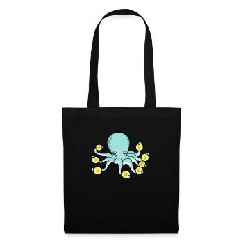 Bitcoin Oktopus Kraken Cryptowährung Crypto - Stoffbeutel - Schwarz - Vorne