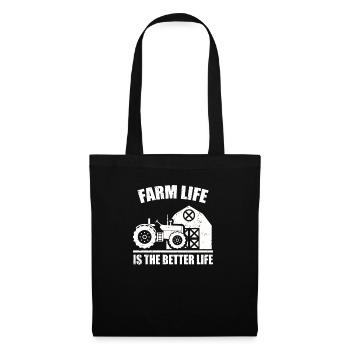 La vie à la ferme est la meilleure vie Tracteur Rancher Bœuf - Sac en tissu - noir - Devant