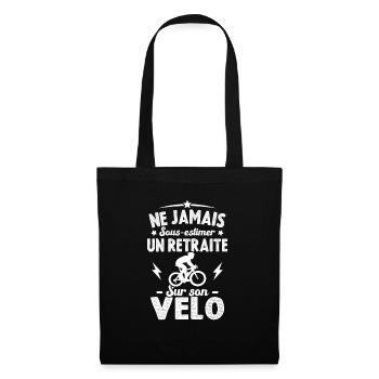 Un Retraité Sur Son Vélo Humour Retraite Cycliste - Sac en tissu - noir - Devant