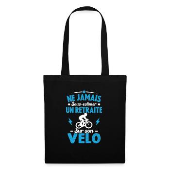 Un Retraité Sur Son Vélo Humour Retraite Cycliste - Sac en tissu - noir - Devant