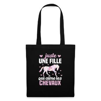 Juste une fille qui aime les chevaux humour - Sac en tissu - noir - Devant