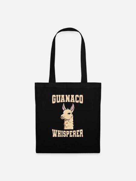 Guanaco-Flüsterer Design für einen - Stoffbeutel - Schwarz