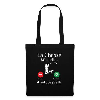 La Chasse m'appelle faut que j'y aille ! - Sac en tissu - noir - Devant