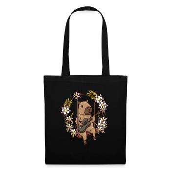 Capybara Rodent Guitar - Tote Bag - black - Front