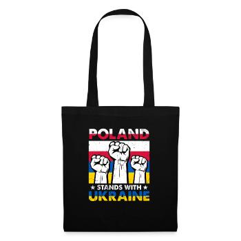I Stand With Ukraine Poland Stands With Ukraine - Tote Bag - black - Front