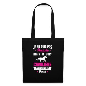 Je ne suis pas parfaite mais je suis cavalière - Sac en tissu - noir - Devant