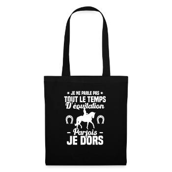 Je ne parle pas tout le temps d'équitation humour - Sac en tissu - noir - Devant