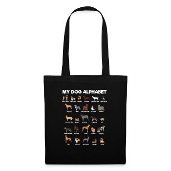 Mein Hundealphabet ABC Hunde Buchstaben - Stoffbeutel - Schwarz - Vorne