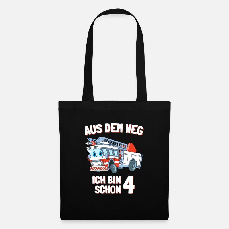 4. Geburtstag Ich bin schon 4 Jahr - Stoffbeutel - Schwarz
