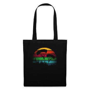 Fallschirm Skydive Fallschirmspringer Geschenk - Stoffbeutel - Schwarz - Vorne