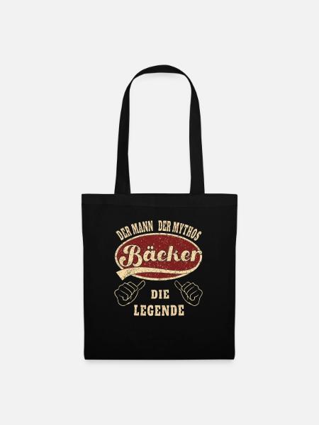 Bäcker Spruch der Mann der Mythos Bäcker - Stoffbeutel - Schwarz