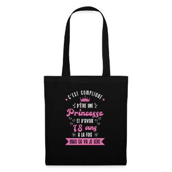 Une princesse et d'avoir 18 ans - Sac en tissu - noir - Devant