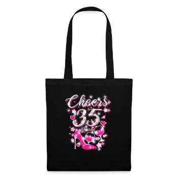 Wine birthday 35 years - Tote Bag - black - Front