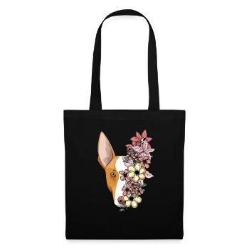 Podenco Ibicenco Dog With Flowers - Tote Bag - black - Front