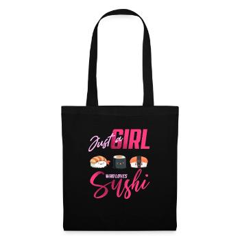 Juste une fille qui aime les sushis drôles de riz japonais - Sac en tissu - noir - Devant