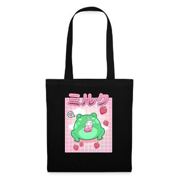 Funny Frog strawberry milk Cool Amphibian Lover - Tote Bag - black - Front