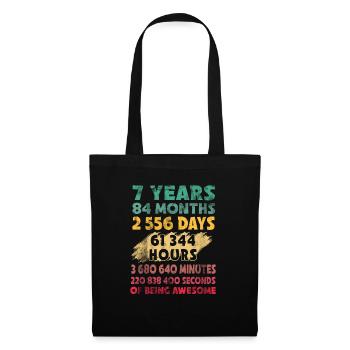 7th Birthday 7 Years Of Being Awesome - Tote Bag - black - Front