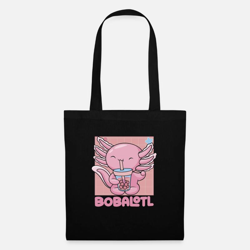 Bobalotl Boba Tea Axolotl - Stoffbeutel - Schwarz