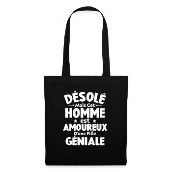 Cet homme est amoureux d'une fille géniale - Sac en tissu - noir - Devant