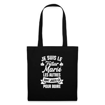 Je suis le futur marié humour cadeau futur marié - Sac en tissu - noir - Devant