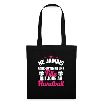 Ne jamais sous estimer fille qui joue au handball - Sac en tissu - noir - Devant
