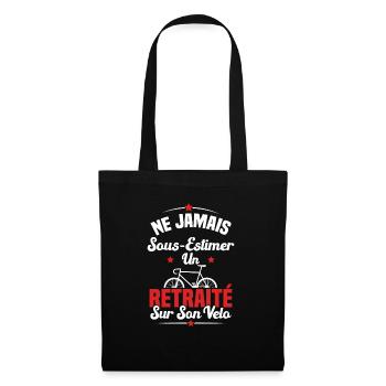 Un Retraité Sur Son Vélo Humour Retraite Cycliste - Sac en tissu - noir - Devant