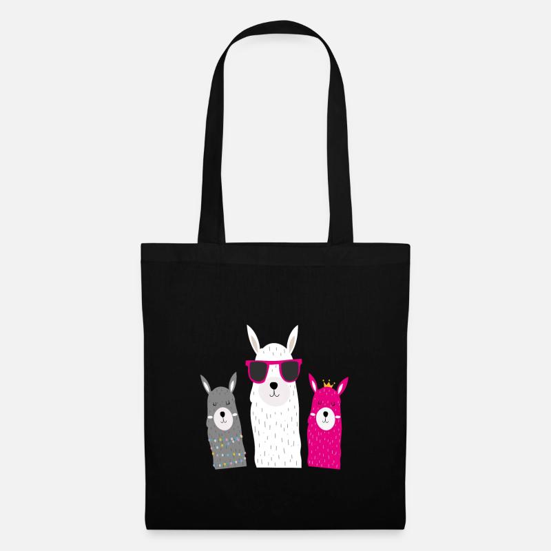 funny alpacas - Tote Bag - black