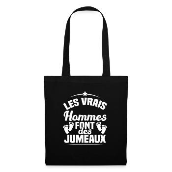 Les vrais hommes font des jumeaux - Sac en tissu - noir - Devant