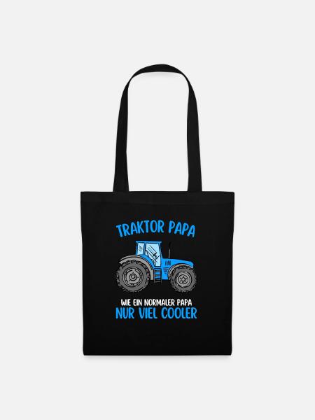 Traktor Papa Vatertag Landwirt Trecker - Stoffbeutel - Schwarz