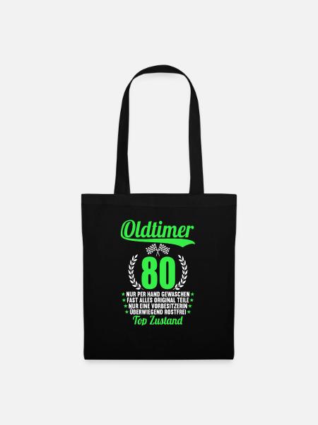Oldtimer Top Zustand 80 Jahre 80.Geburtstag - Stoffbeutel - Schwarz