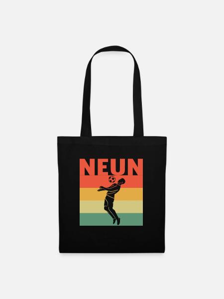9 Jahre süßes Fußball Fußballer 9. Geburtstag - Stoffbeutel - Schwarz