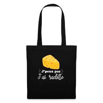 J'peux pas j'ai raclette - Sac en tissu - noir - Devant
